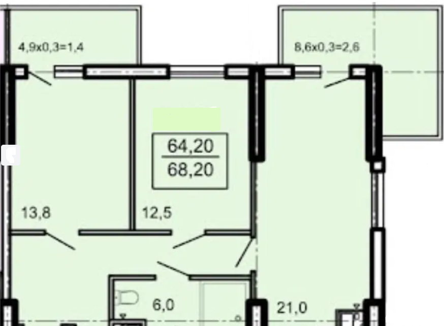 Продам 2-ком.кв. Фонтанская дорога/5 ст.Бол. Фонтана в  ЖК «Акрополь». ID 54037 (Фото 3)